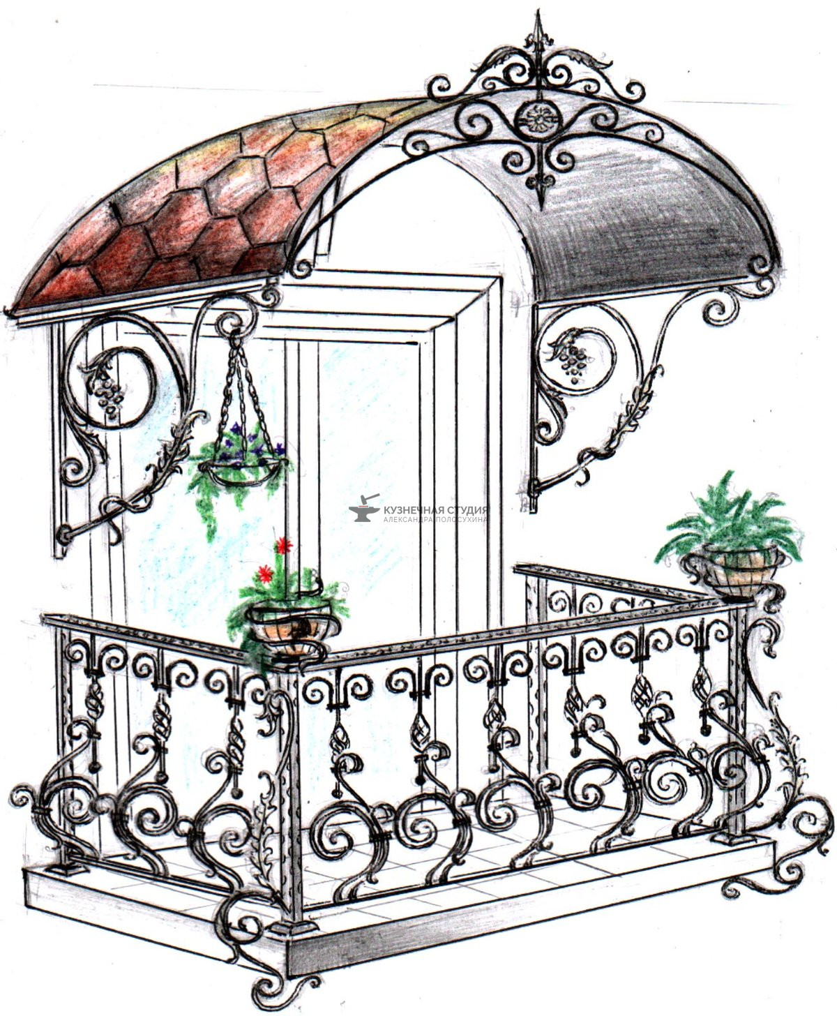 Кованый балкон №1